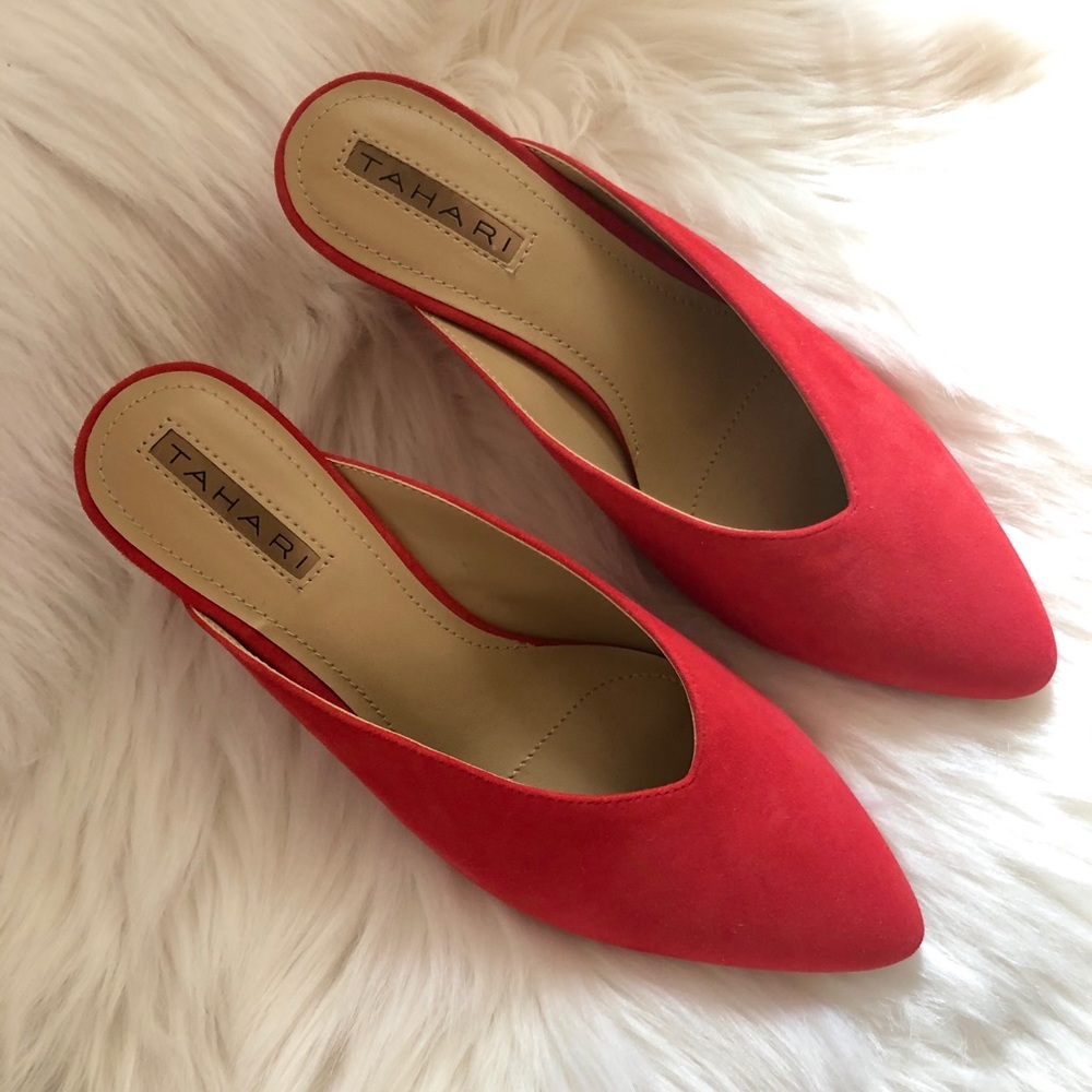 Tahari “Weston” Wedge Mules